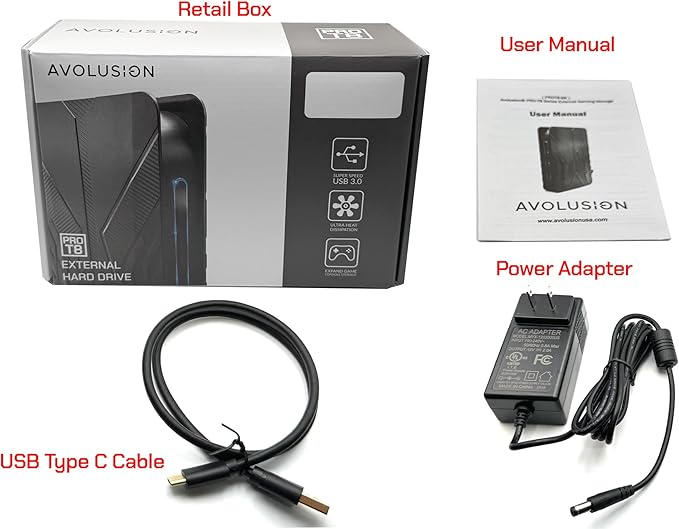 Avolusion PRO-T8 Series 18TB USB 3.0 External Hard Drive for WindowsOS Desktop PC/Laptop (Black) (Renewed)