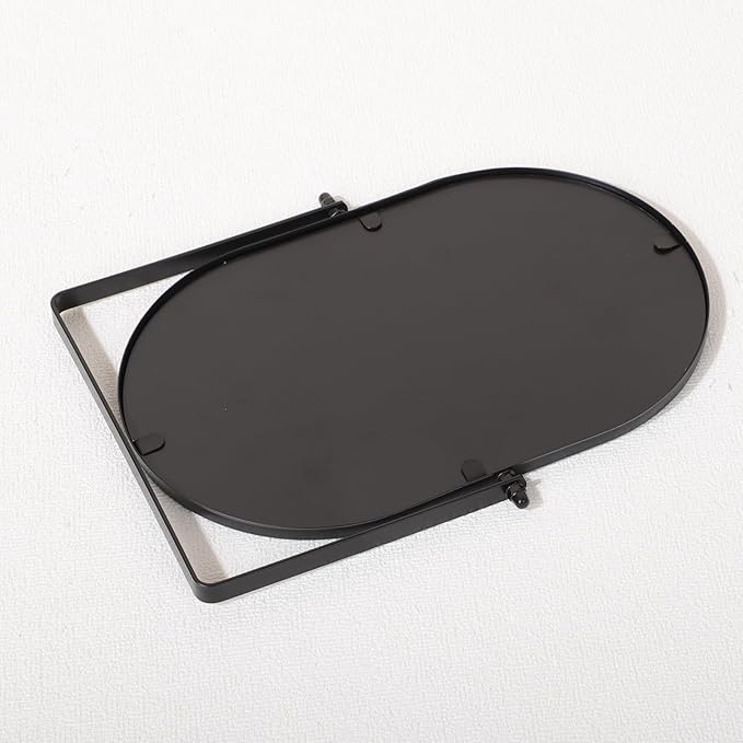 Metal Stand Adjustable Makeup Vanity Mirror Portable Black Small Desktop Mirror with 180° Rotation Desk Mirrors for Dressing Room,Bedroom, Bathroom,Tabletop