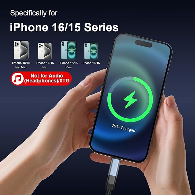3 Pack Lightening Female to USB C Male Adapter Compatible for iPhone 17e/17/17 Air/17 Pro Max/16E,Type C Charger Converter Connector Cable Fast Charging &Data Transfer for Samsung Galaxy S26 Ultra S25