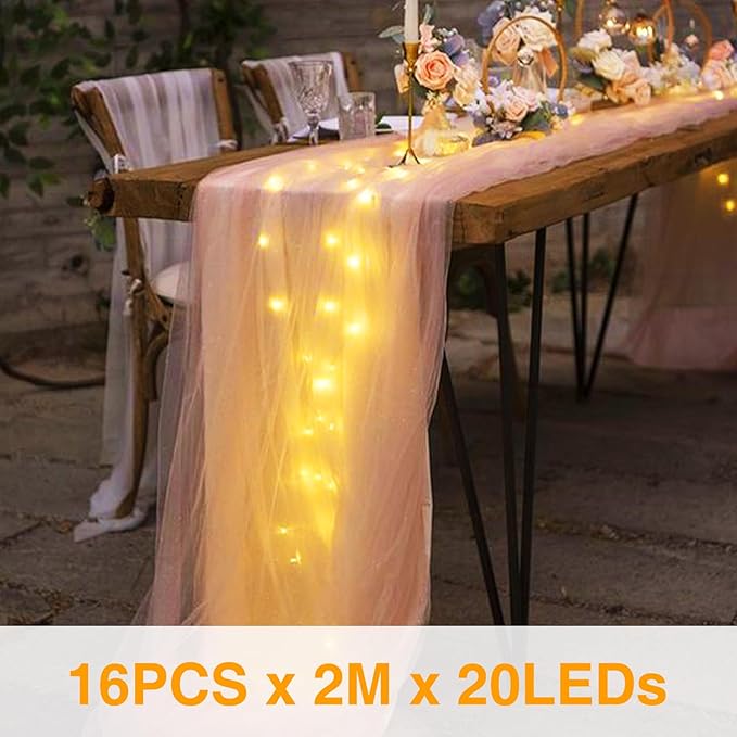 Onforu 16 Pack Warm White Fairy Lights Battery Operated String Lights, 6.5ft IP67 Waterproof Twinkle Light for Mason Jar Wedding Centerpiece Decor Christmas Bedroom