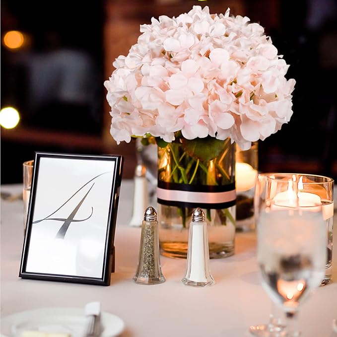 Auihiay 64pcs Hydrangea Artificial Flowers, Silk Hydrangea Heads with Stems, Pink Hydrangea Flowers for DIY Wedding Centerpiece Baby Shower Home Party Decor (Pink)