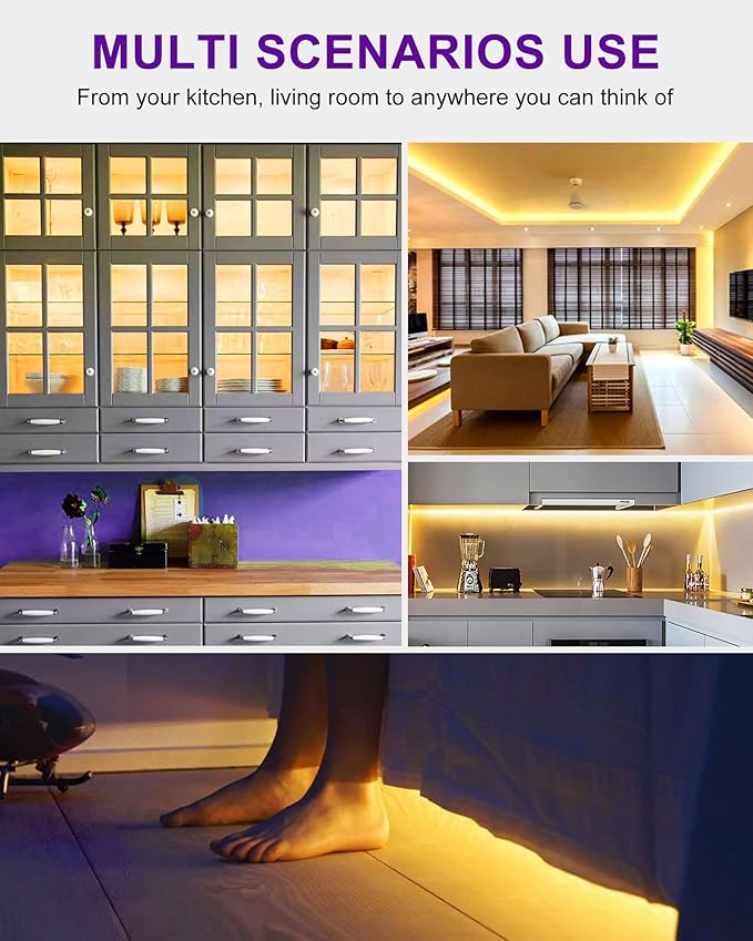 HitLights LED Strip Lights Warm White 3000K, 24.6ft Premium High Density Tape Light for Bedroom, 900 LEDs/Reel, 67W, UL-Listed, 12V Flexible Dimmable Rope Lights for Kitchen, Under Cabinet Lighting