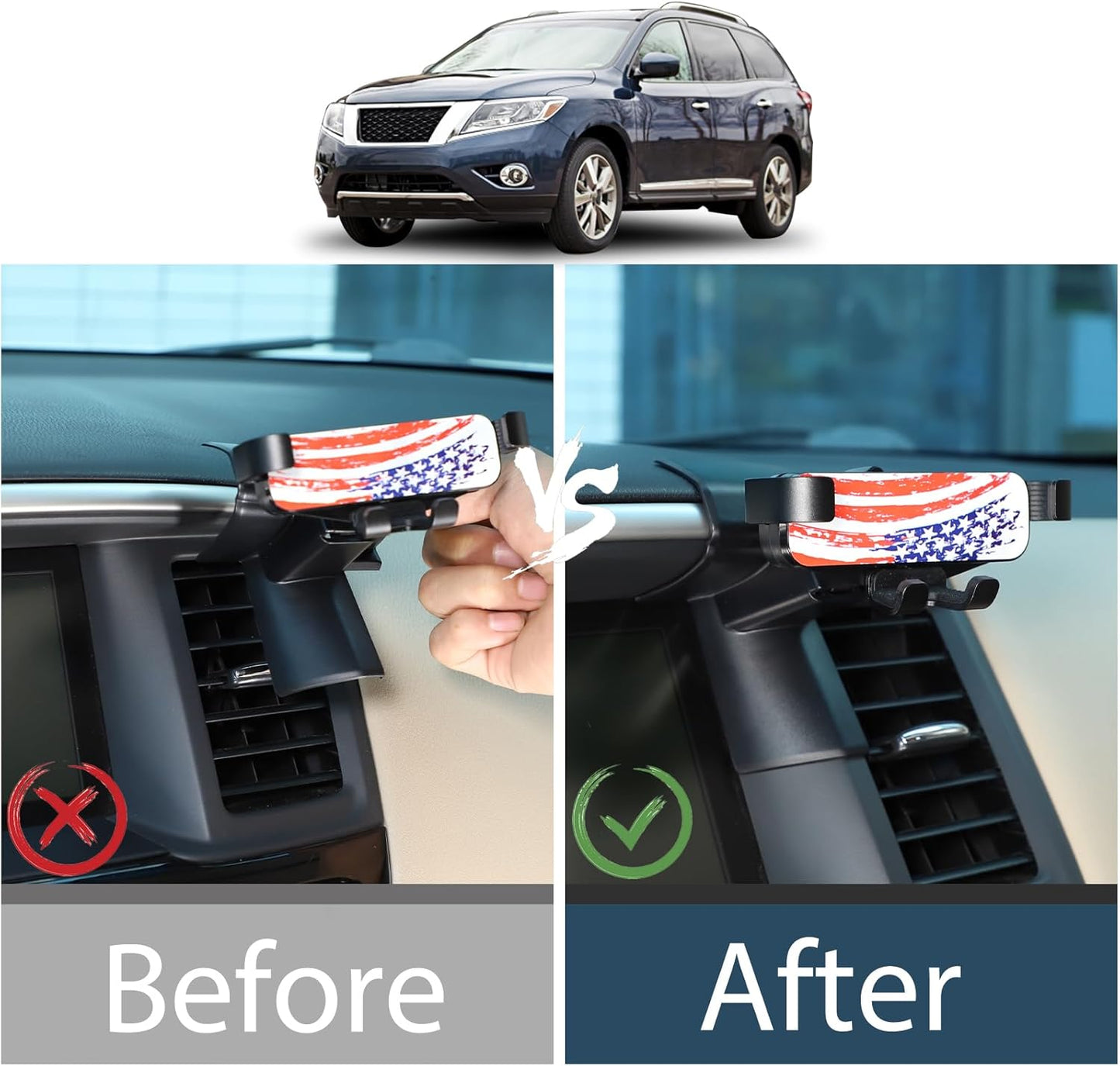 Lcojicep Car Navigation Screen Mobile Phone Holder for Nissan Pathfinder 2013-2018 (Right Style C)