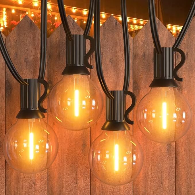 GPATIO 150FT Outdoor String Lights, Waterproof Patio Lights with 77 Dimmable Hanging Light Globe G40 Bulbs, 2700k Shatterproof Connectable for Backyard Gazebo Porch Outside Decor