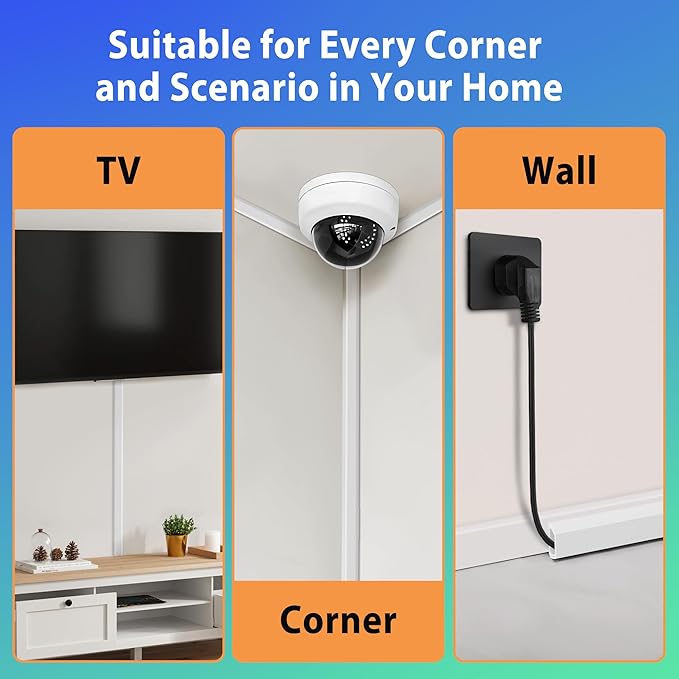 Wall Cable Hider Kit, 116in TV Wire Hider for Wall, Paintable Cord Hider Wall, Cord Organizer Hide 1-2 Cords Wall Mounted TV, Wire Cover for Wall, Cord Concealer 7XL16.5 W0.86 H0.43in, White