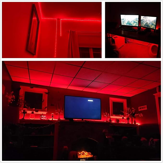 100Ft LED Rope Lights, LED Strip Lights Outdoor Waterproof Decorative Lighting for Indoor/Outdoor, Eaves, Backyards Garden, Halloween and Christmas Decorations(Red)