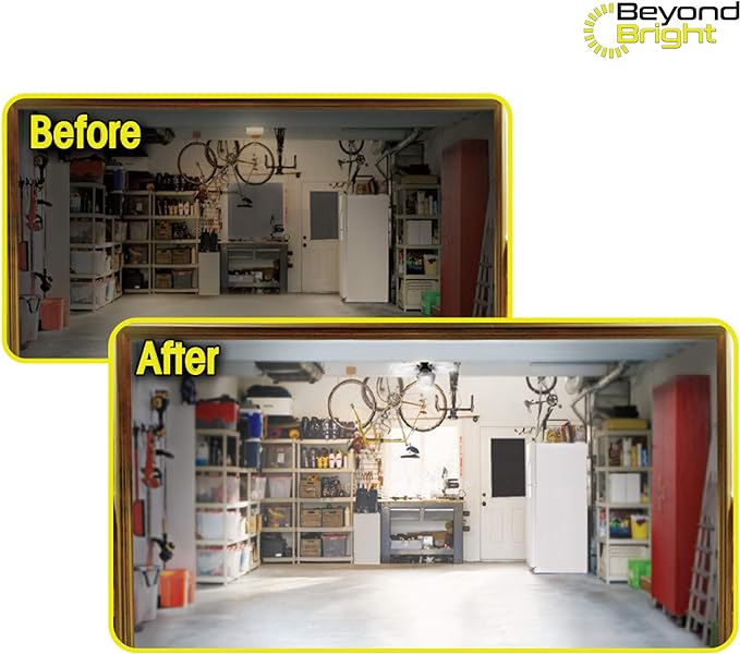 Ontel Beyond Bright LED Ultra-Bright Garage Light - 3 Adjustable Panels, Energy Efficient, Easy to Install, Durable and Long-Lasting Light for Garages, Warehouses and More