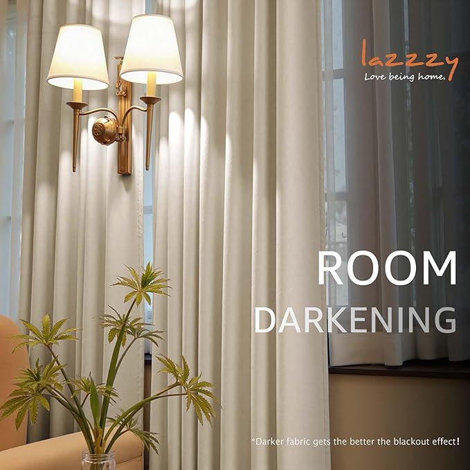 Lazzzy Velvet Blackout Curtains Thermal Insulated Room Window Drapes Super Soft Luxury Curtains for Living Room Bedroom Rod Pocket 2 Panels, Beige, 52" W x 63" L