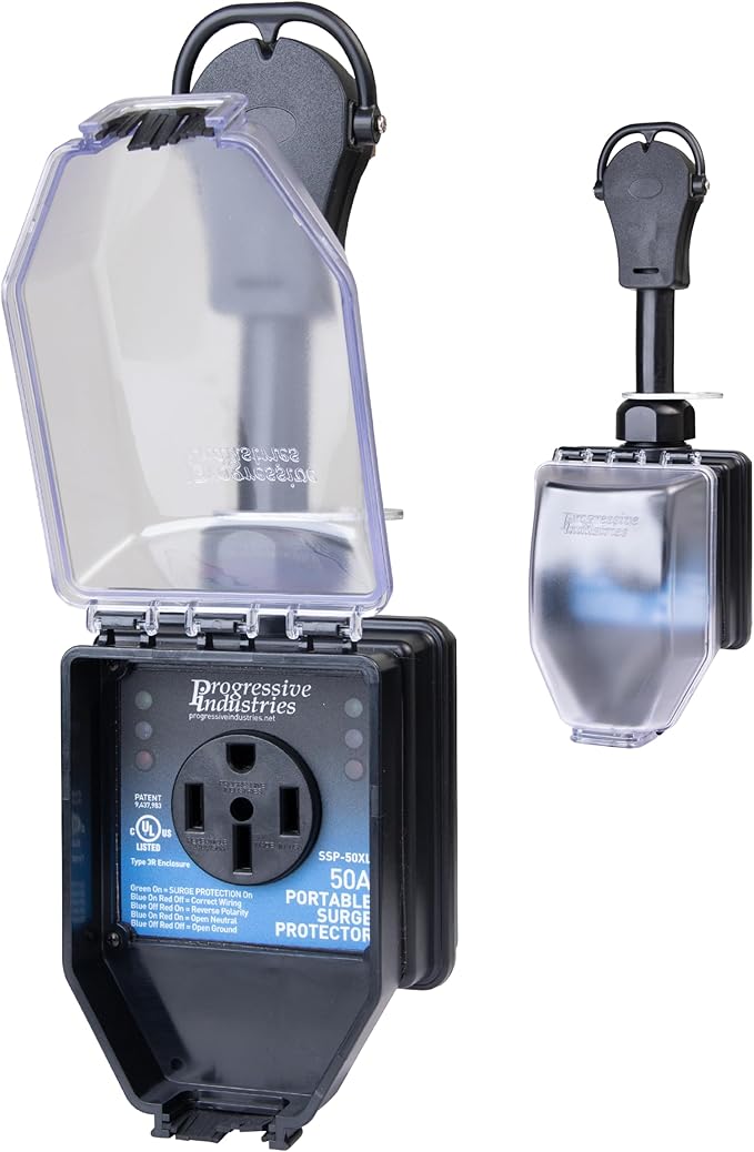 Progressive Industries SSP-50XL Portable RV Smart Surge Protector, Black, 50 Amp