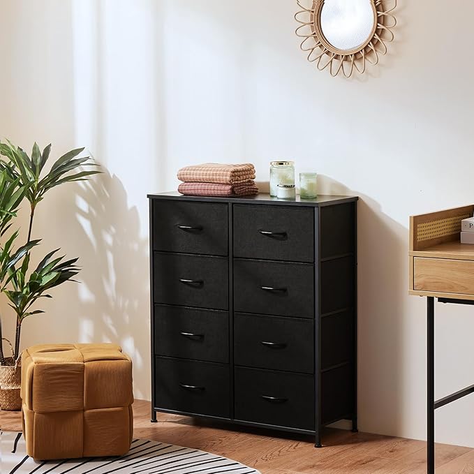 OLIXIS Dresser for Bedroom with 8 Drawers, Tall Fabric Dresser for Storage and Organization, Bedroom Dressers, Chest of Drawers for Living Room, Closet