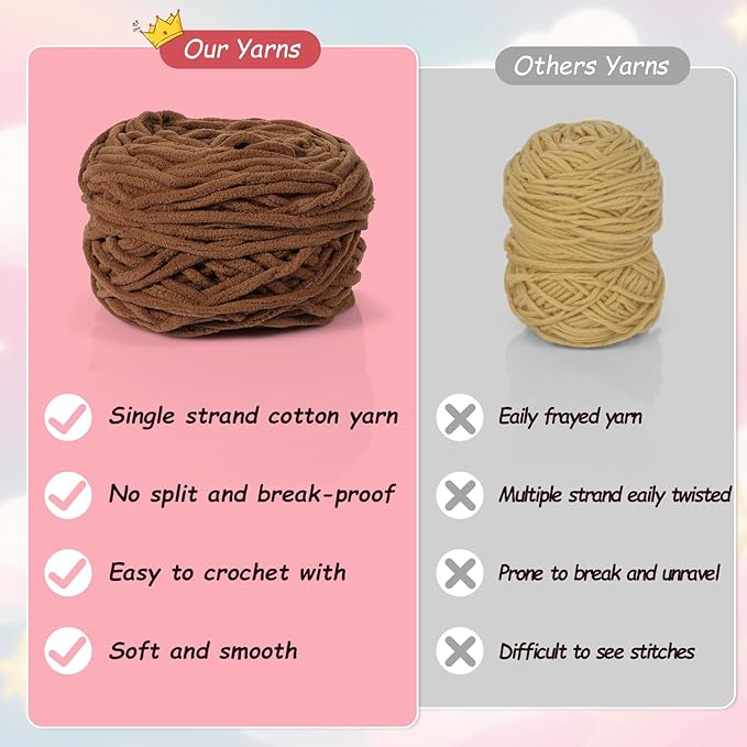 Crochet Animal Kit–10in Big Adorable HORSE, Amigurumi Crochet Kit For Intermediate Advanced level, Kids Knitting Kit With Detailed Videos Tutorials, Yarn, Crochet Hook, Best Gift For Crochet Lovers