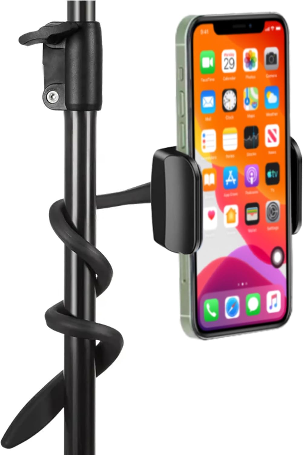 Flexible Adjustable Gooseneck Phone Holder for Car, Stroller, Treadmill, Shopping Cart, Bike, Boat, Golf Cart