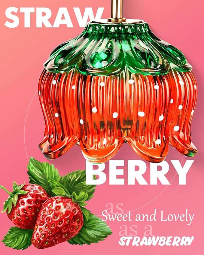 Strawberry Candle Warmer Lamp Height Adjustable, Lotus Strawberry Flower Lamp for Yankee Village Candles, Cute Candle Lamp with Timer & Dimmable, Birthday Christmas Gifts for Women Mom Adult