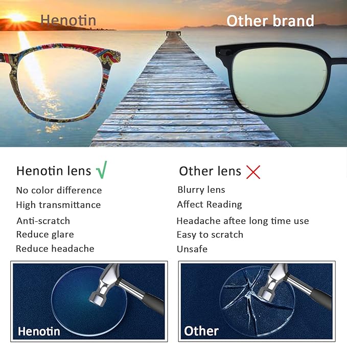 Henotin 3-Pack Blue Light Blocking Reading Glasses,Spring Hinge Computer Readers for Men Women,Anti UV Ray Filter Eyeglasses (readers for women, 1.25)