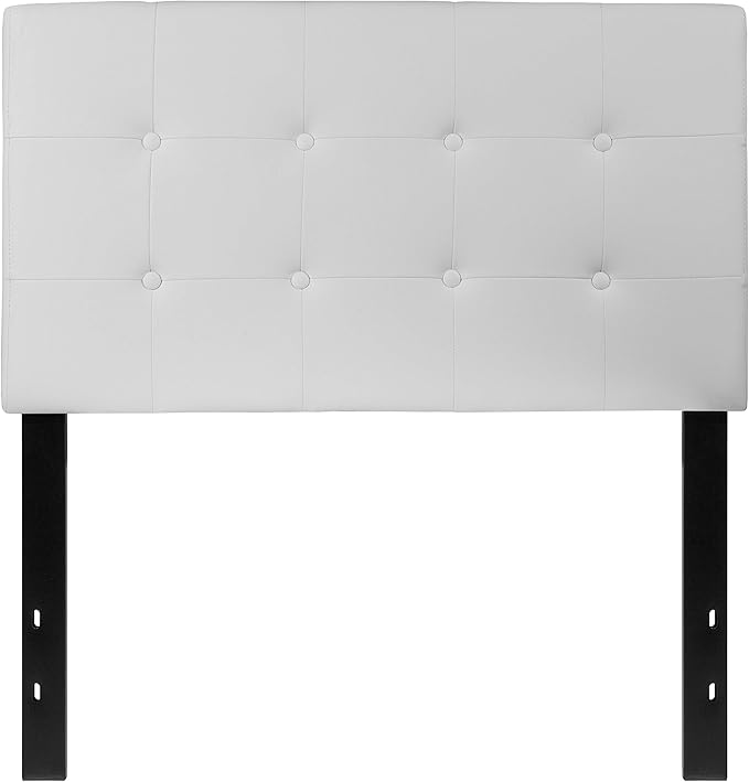 Flash Furniture Lennox Tufted Upholstered Twin Size Headboard in White Vinyl