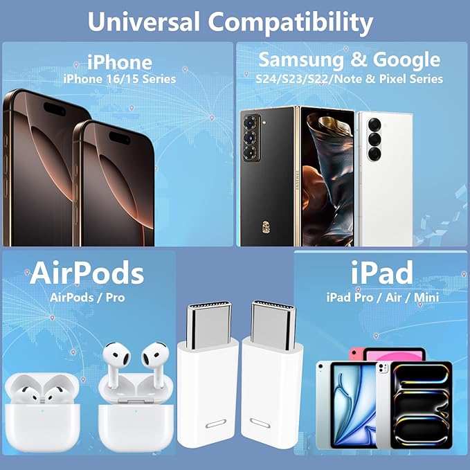 [Apple MFi Certified] Lightning to USB-C Adapter, Stuffcool 4Pack Lightning Female to Type-C Male Digital Connector PD 35W Type-C Fast Charging for iPhone 17/17 Air/17 Pro/17 Pro Max/16/16 Pro/15/iPad