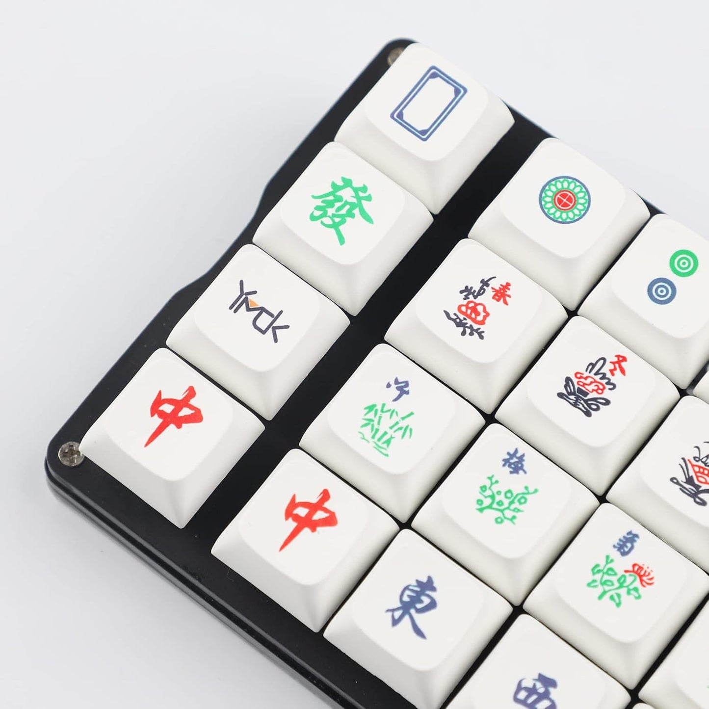 YMDK ZDA Ball Shape Thick PBT Majiang Mahjong Keycaps, Dye Sub Keycap for MX Switches Numpad Mechanical Keyboard