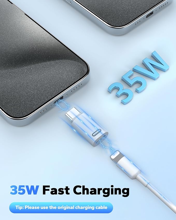 MoKo Lightning to USB C Adapter for iPhone 17 Air 16 15 Pro Max Plus, Galaxy S25 S24 S23, iPad Pro/Air, 4 Pack USB-C to Lightning Adapte for Fast Charging/Data Transfer, Not for Audio/OTG, White PD