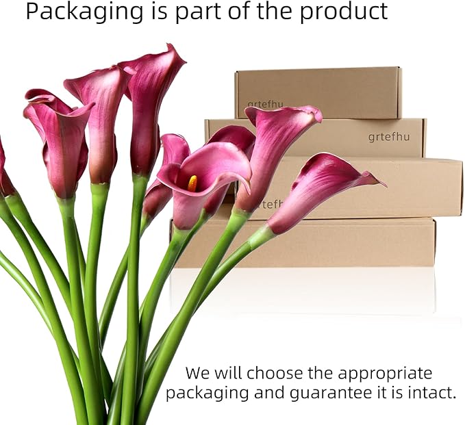 grtefhu 12 Piece 26" Purple Calla Lily Artificial Flowers,Real Touch Long Stem Faux Calla Lillies for Tall Vases,Indoor Wedding Office Home Decor