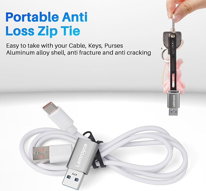 USB 3.0 to USB C 3.1 Adapter 2 Pack, Portable USB Type-C Female to USB A Male Converter Connector, with Lanyard Keychain Support fast charging and 5Gbps data transfer for iPhone17/16 Series,Galaxy S25