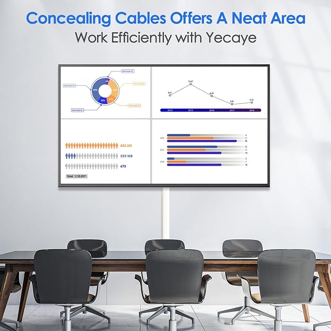 Yecaye 125in Cord Hider, Large Cord Covers for Wires on Wall, Cable Management Kit for Mount TVs, Wire Hider Cable Concealer for Home Office, W1.18in H0.6in, Beige