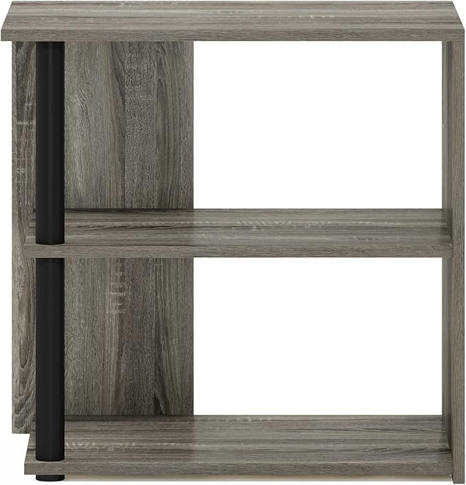Furinno Romain Side Table, 2-Tier End Table with Open Shelf, Night Stand, Bedside Table, for Living Room, Bedroom, French Oak