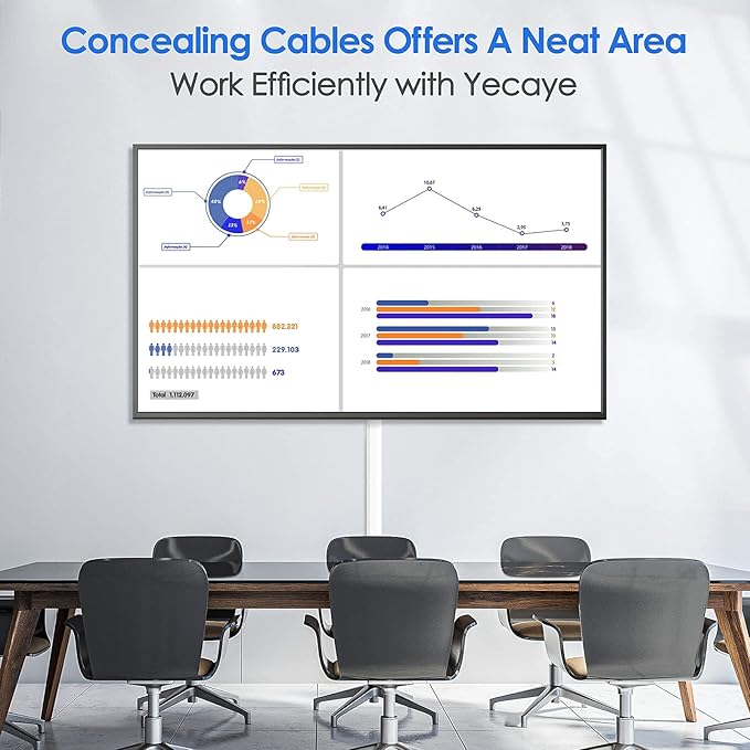 Yecaye Cord Hider, 125In Cord Covers for Wall Mounted TV, White Cable Management Kit, Wire Hiders and Concealer for 3 Cords on Wall, W0.98in H0.51in, White