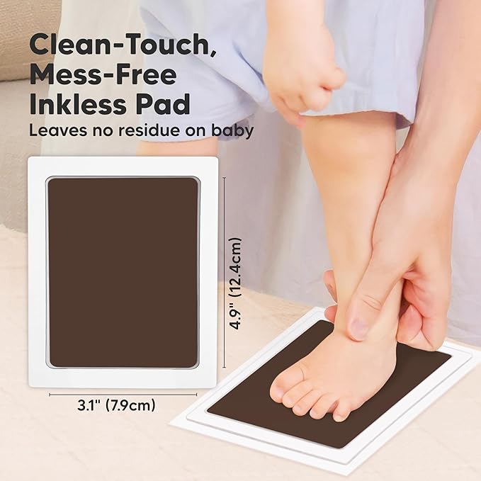 4-Pack Inkless Baby Hand and Footprint Kit - Mess Free Ink Pad for Newborn Keepsake, Dog Nose & Paw Print Kit, Clean Touch Ink Pad for Baby Hand & Footprints, Ideal New Mom Gifts (Midnights,L)
