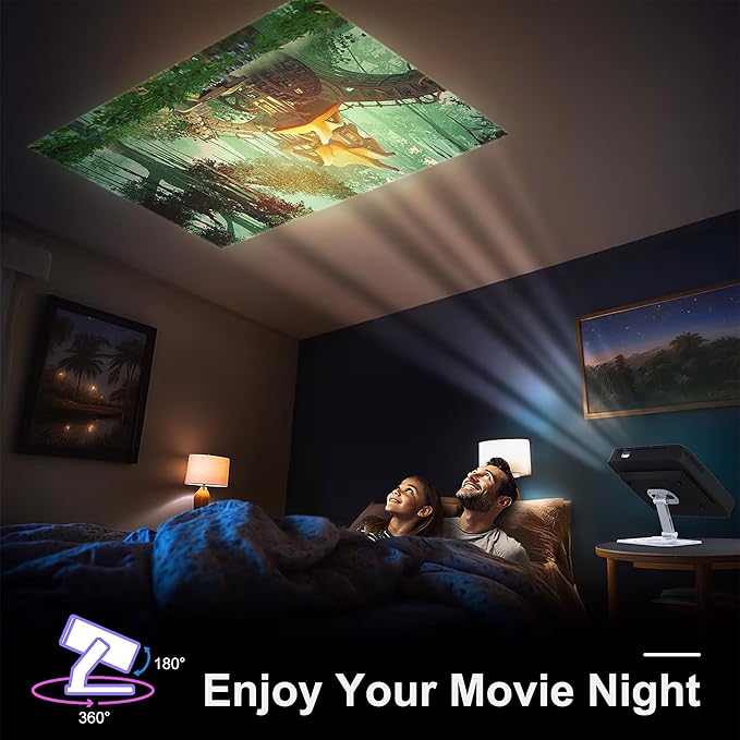 3 in 1 Desktop Projector Stand, Foldable Table Projector Mount with 1/4" Thread, 360° Rotation Projector Wall Mount Hanging Holder Compatible with Most Projectors for Home, Office