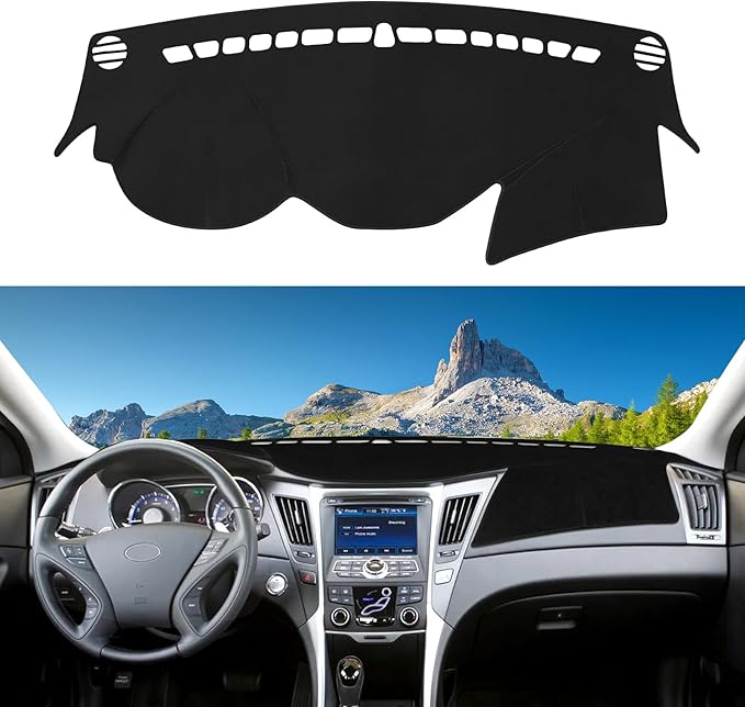 Dashboard Cover Mat Custom Fit for Hyundai Sonata 2011 2012 2013 2014 Dash Cover Nonslip Dash Mat Protector Sunshade No Glare Black