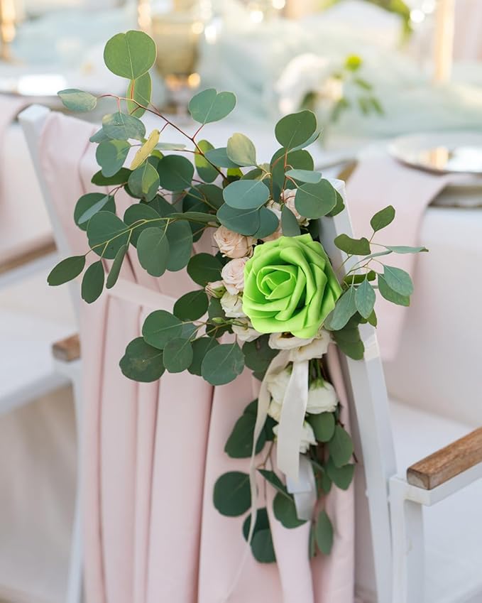 JOYLEX Artificial Flowers Realistic Roses, Real Looking Fake Roses with Stem for DIY Wedding Bouquets Centerpieces Bridal Shower Party Home Romantic Decorations (Green, Regular 3" - 200pcs)