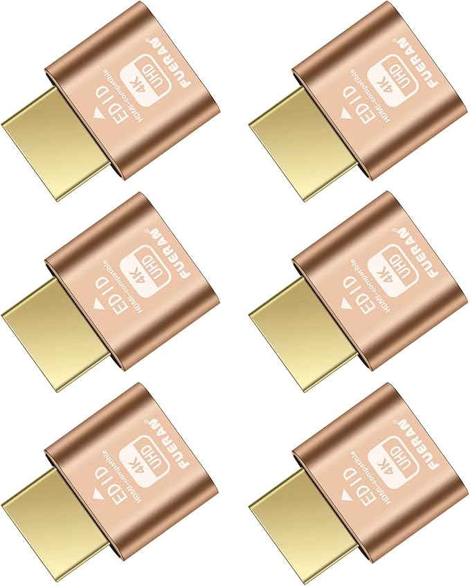 4K HDMI Dummy Plug, Virtual Monitor Emulator, Headless Display Adapter, EDID Emulator, Supports 4096x2160@60Hz, 3840x2160@60Hz, 2560x1440@60Hz for Windows, Mac, Linux – Plug & Play (6 Pack)