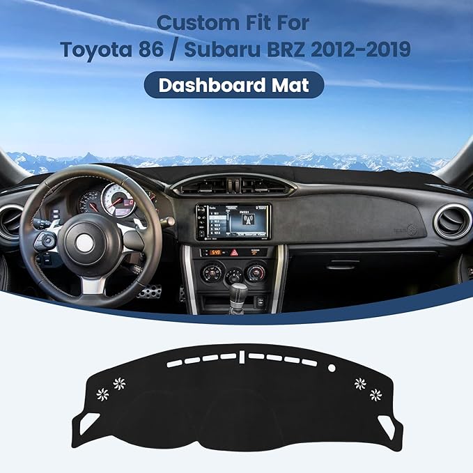 Dashboard Cover Mat Custom Fit for Toyota 86 GT86 FT86 Scion FR-S,for Subaru BRZ 2013-2016 Dash Cover Nonslip Dash Mat Protector Sunshade No Glare Black