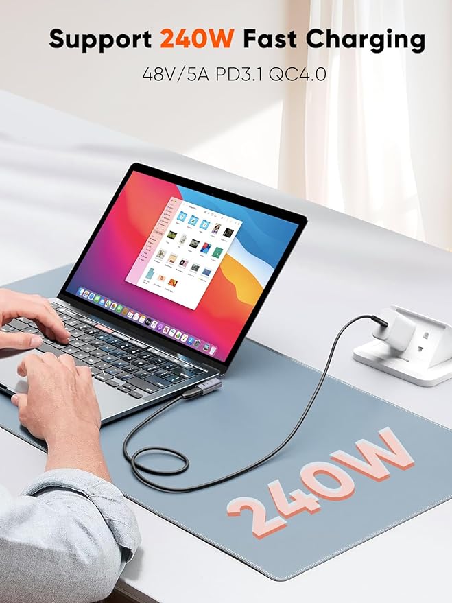 CableCreation Right Angle USB C Adapter 5 Pack, USB C Male to Female 90 Degree Adapter 40Gbps 240W Compatible with Thunderbolt 4, USB 4, Notebook, PC, Tablet, Phone and More, Right Angle