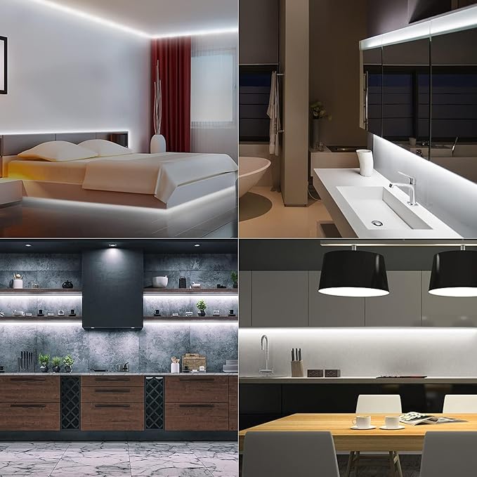 LED Strip Lights Battery Operated, 9.8ft 90 LED Strip Lights with Remote Control Timer Dimmable, Waterproof Flexible Lights Strip for Indoor Outdoor Table Bedroom Boat Kitchen - White