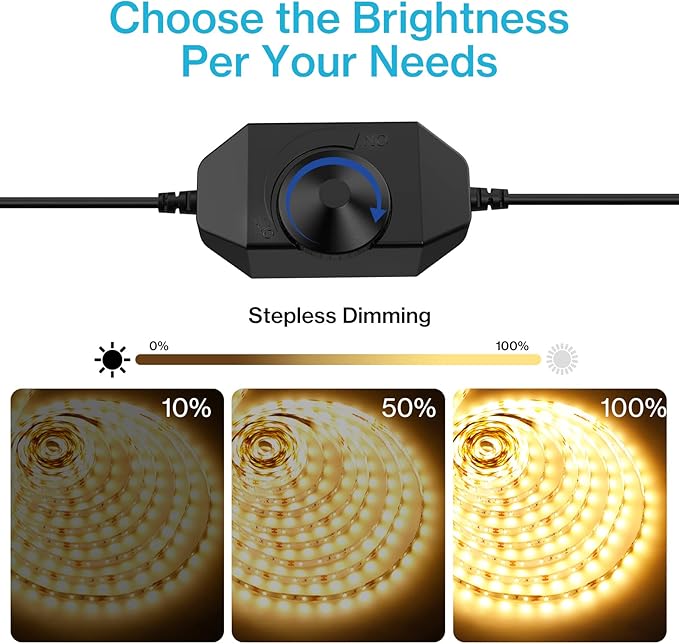 Olafus 32.8ft LED Strip Lights Warm White, Dimmable Soft White Light Strip 3000K with Adhesive Clips, 12V 10M Flexible Led Lights for Bedroom Indoor Kitchen, UL Listed Plug, 600 LEDs 2835