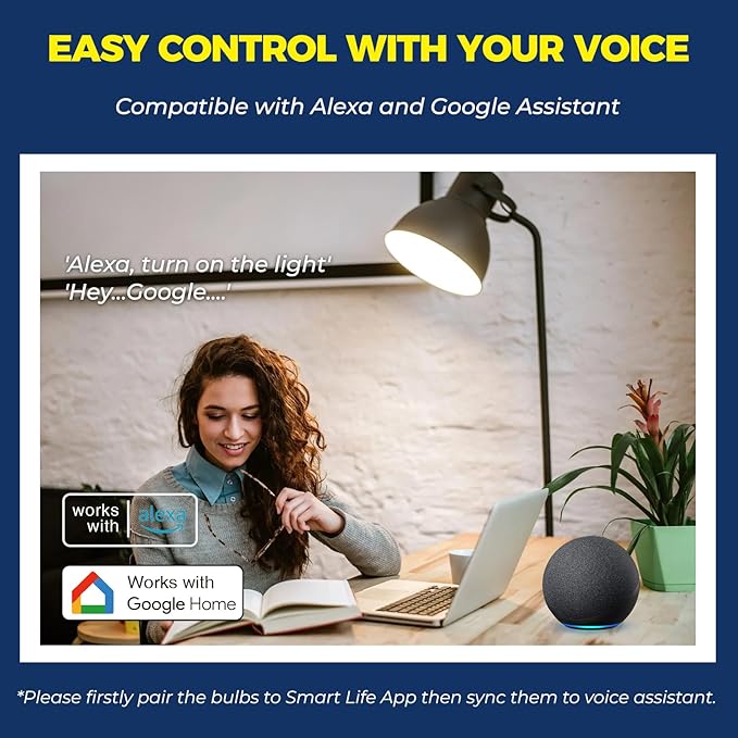 Lightinginside Smart Light Bulbs 100W Equiv., 1350LM 11W Smart Bulb Works with Alexa/Google Home/Smart Life, A19 E26 RGBCW Color Changing, No Hub Required, 2.4G WiFi Bluetooth Bulb, ETL Listed, 2PCS