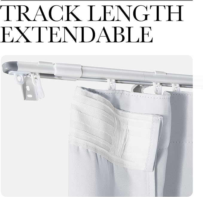 NICETOWN Room Divider Curtain Set with Ceiling Track, Room Darkning Ceiling Track Floor Curtain for Living Room Privacy, Thermal Insulated Drape for Office & Patio, W100 xL96, 1 Panel, Greyish White
