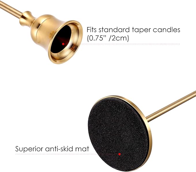 Candle Holders,Set of 6 Candlestick Holders for Taper Candles, Brass Gold Modern Decorative Candle Stick Holder for Table, Mantel, Wedding, Dinning, Housewarming Gift(Candles are not Included)