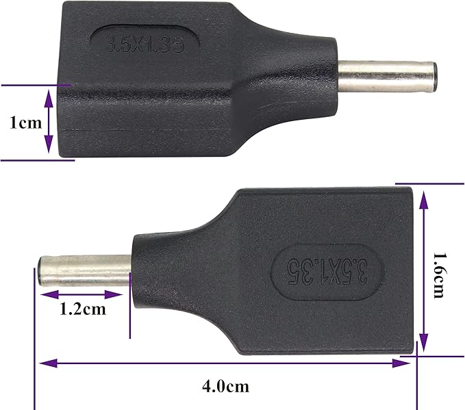 2 Pack USB to DC 3.51.35mm Power Adapter - 5V Female to Male Jack Barrel Plug Charger Cord Connector for USB Charging Device (F/3.51.35)