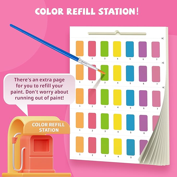Paint with Water Books for Kids, Unicorn Watercolor Paint Book Set for Kids,Toddlers Water Color Coloring Painting Drawing Set,Mess Free Toys Gifts for Girls Age 3 4 5 6 7 8