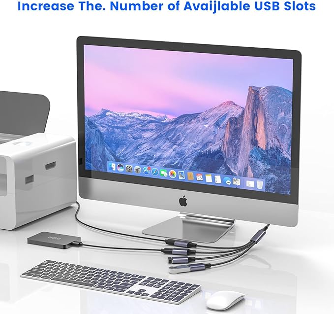 MOGOOD 4 in 1 USB Splitter Cable,USB to USB Cable Adapter,USB to 4 USB Adapter,Splitter 4 USB Cable,USB Power Split Adapter for Data Charging Power Adapter for Mac,Car, Xbox One, PS4, PS5, PC