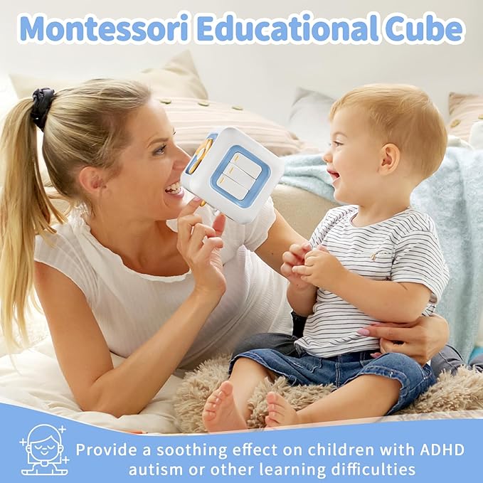 Busy Cube Toys for 1 Year Old, Montessori for 1+ Year Old, Travel Toys for Toddlers 1-3, Learning Fine Motor Skills| Birthday Gifts for 12 Months +