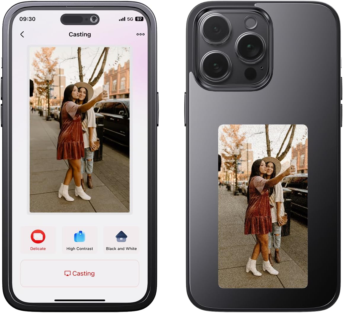Ink Phone Case for iPhone 14 PRO MAX - Smart Picture Phone Case with APP Control, Black