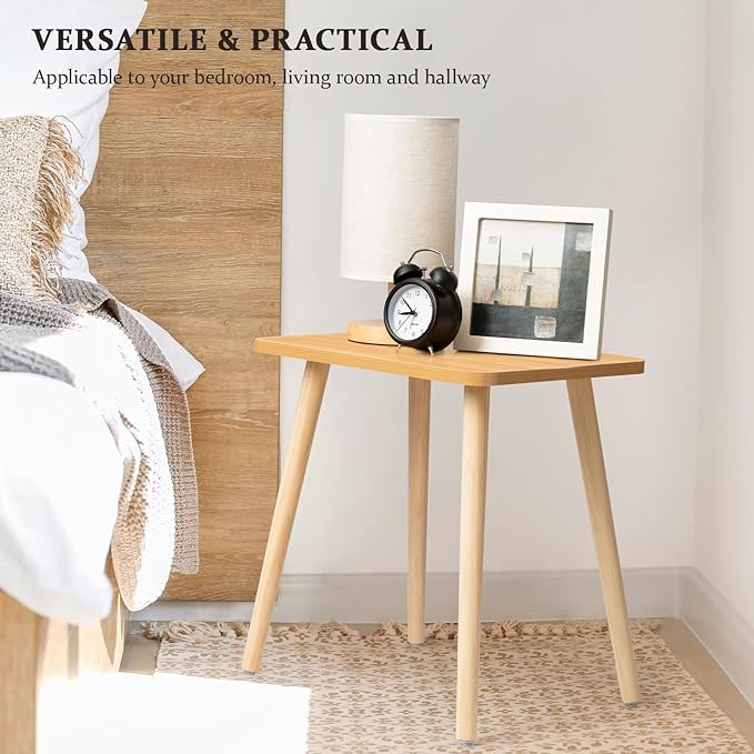 FORAOFUR Side Table, Modern End Table, Wooden Small for Living Room, Bedroom and Balcony, Rectangular Accent Table Home Decor, Easy Assembly
