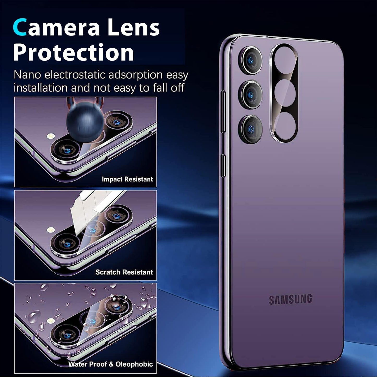 Samsung Galaxy A15 5G Privacy Tempered Glass Screen & Camera Lens Protector 2+2 Pack, Anti-Scratch, 9H Hardness.