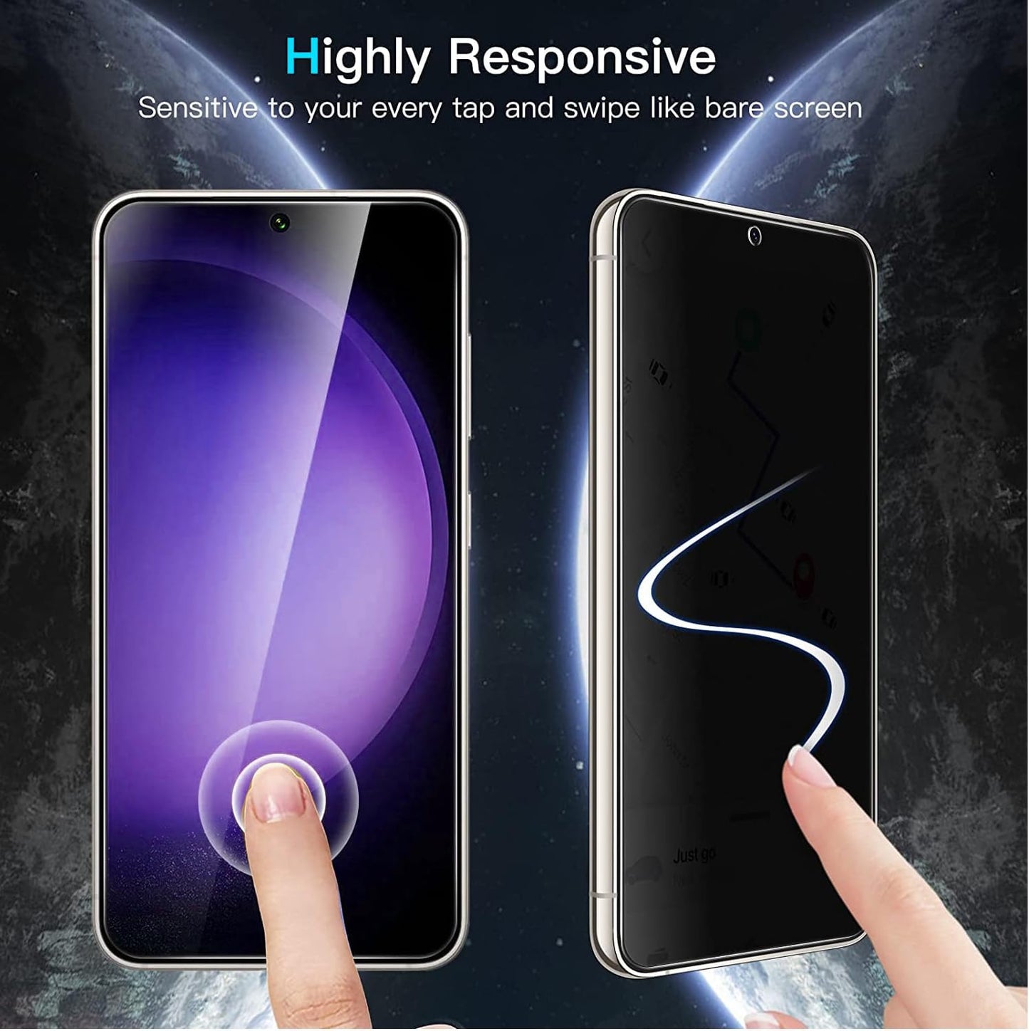 Samsung Galaxy A15 5G Privacy Tempered Glass Screen & Camera Lens Protector 2+2 Pack, Anti-Scratch, 9H Hardness.