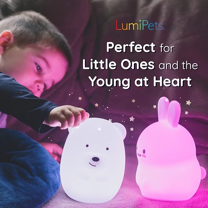 Lumipets Remote Control Silicone Night Light for Kids - Chick Design with 9 Soft Colors & Sleep Timer - Rechargeable, Battery-Operated Lamp for Bedroom | Baby Nursery, Toddler, Girls, Boys