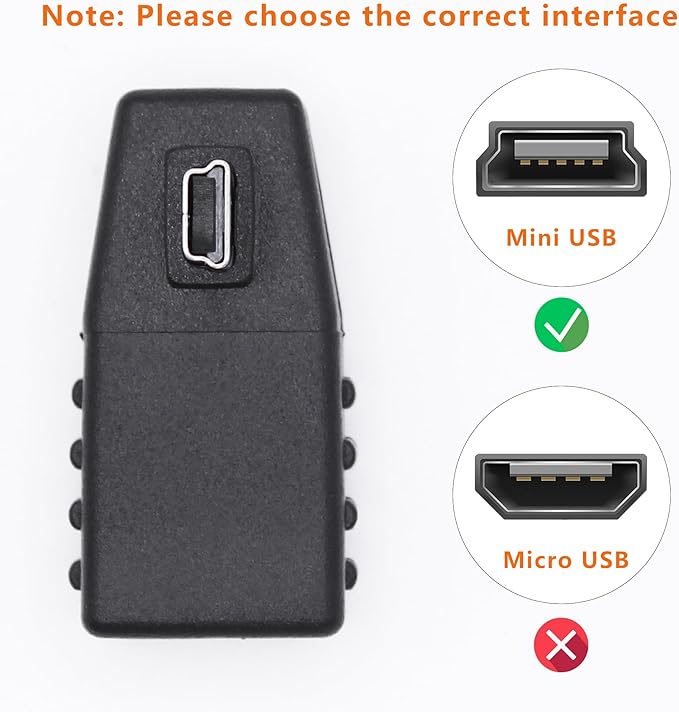 90 Degree Mini USB to USB A OTG Adapter,Left Angle Mini USB 5-Pin Type B Male to USB Type A Female Adapter Converter for Digital Cameras,Black(2 Pack,Left)