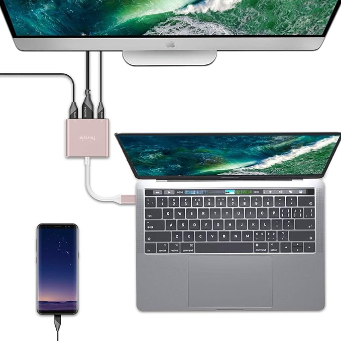 USB C to HDMl Adapter Type C HDMI Multiport Adapter 4K HDMI Output USB 3.0 Port 100W Charging Port,Digital AV hub for MacBook Pro/Air iPhone15 Pro Max